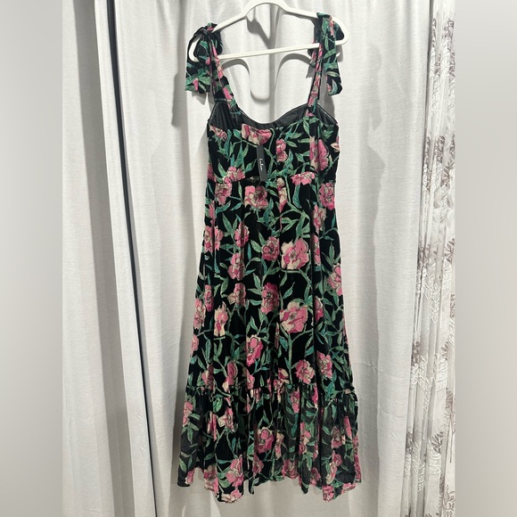 Lulus Glorious Garden Black Floral Print Burnout Velvet Maxi Dress - Size XL - Picture 3 of 4